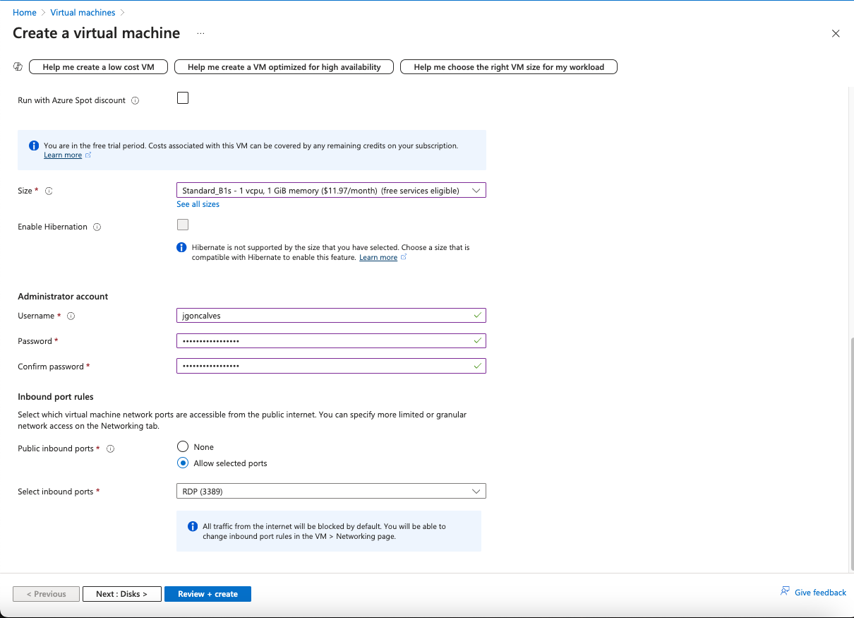 Allow RDP Port for Win Server